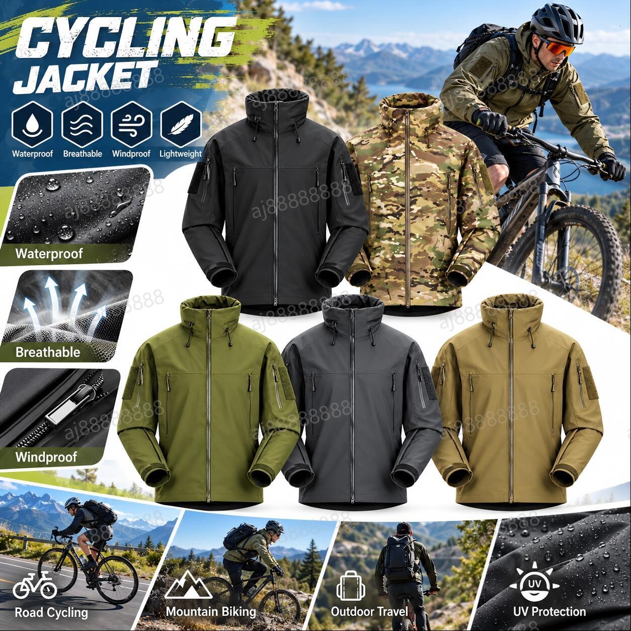 Arcteryxilly hommes femmes à manches longues cyclisme haut coupe-vent résistant à l'eau en plein air vélo équitation Softshell chemise veste