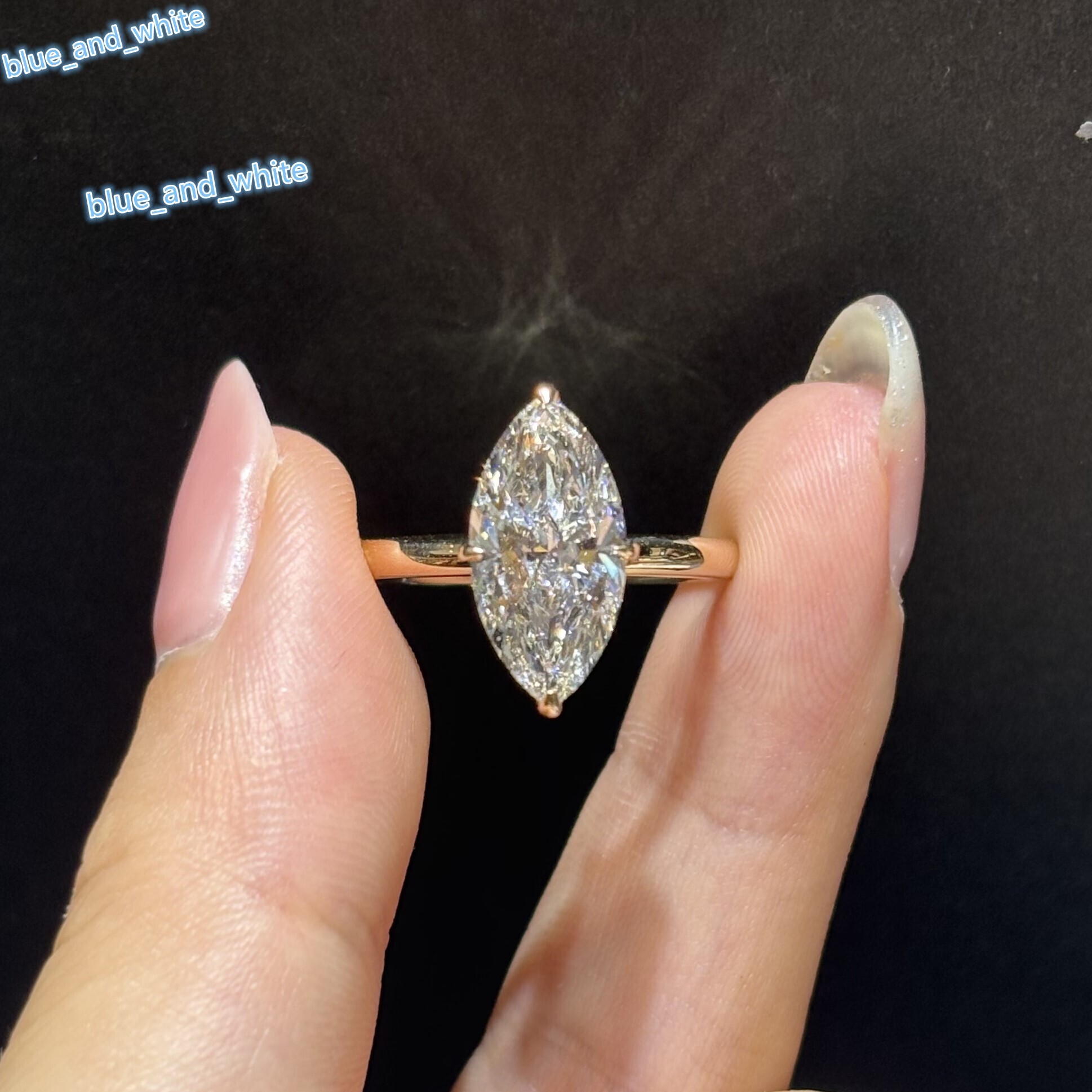 Custom IGI Certified Marquise Cut Lab Grown Diamond Ring CVD HPHT DEF VVS 18K Solid Gold Solitaire Engagement Jewelry