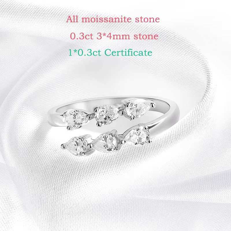 Passed Smyoue Test Band Rings 3*4MM Moissanite Rings for Women Lab Diamond Wedding Band 925 Sterling Silver Female Crown Single Tail Ring N260924