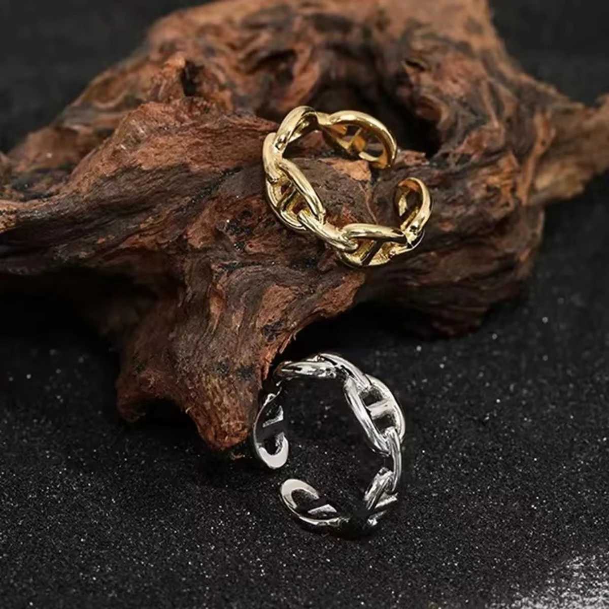 Stainless 316L Band Steel Rings Rings for Women Gold Color Never Fade Luxury Classic rings wedding couple rings Jewelry Free Shipping N260924