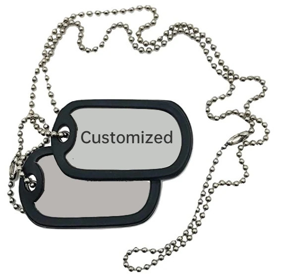 Personalized Stainless Steel Dog Military Army Tags Customized Laser Engraved Name Character Po Picture Bead Chain Necklace260918