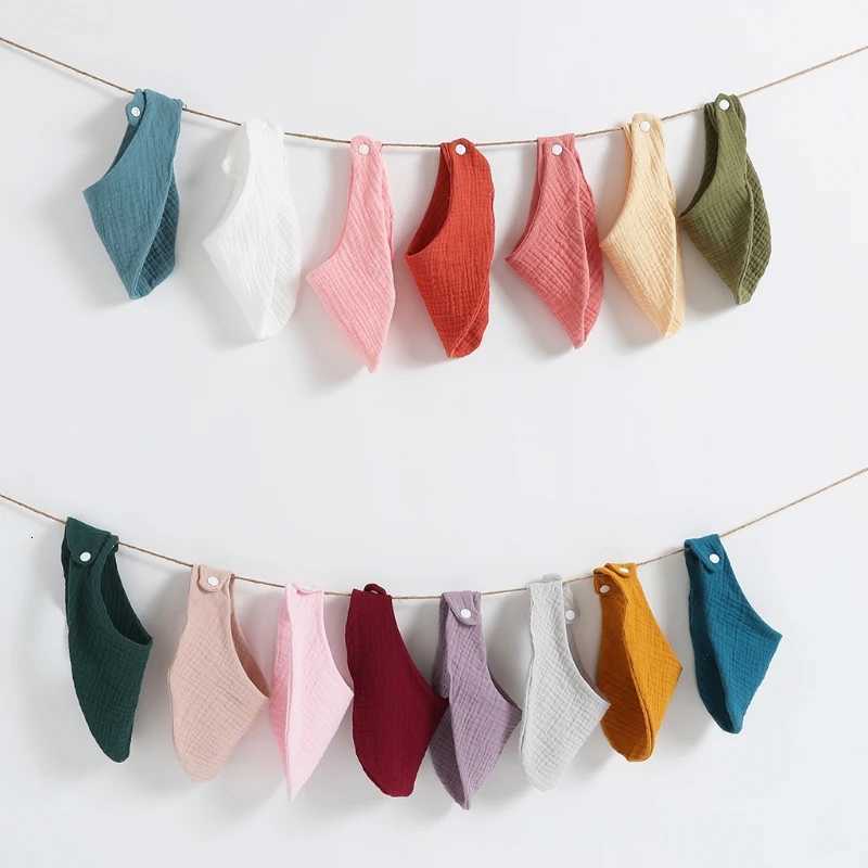 Cotton Bibs Burp Cloths 1pc Gauze Baby Bibs Adjustable Solid Color Newborns Feeding Sva Towel Absorbent Infant Burp Cloth Triangle TowelW260923