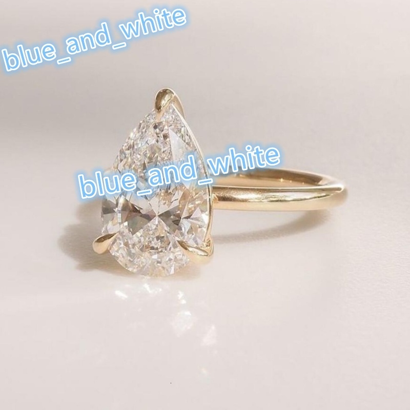 14k 18k Solid Gold Lab Grown Diamond Engagement Ring Men Women IGI Certified 2ct 3ct Vvs Pear Cut Classic Verdia Custom