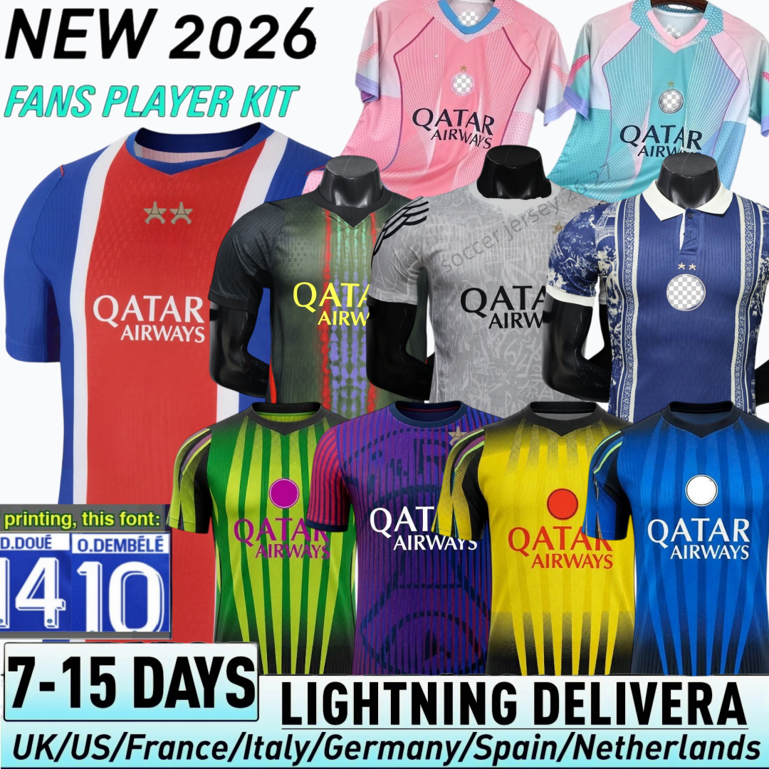 PSGesJerseyS 25 26 27 Pink jerseys Women 3XL 4XL maillot de football Night Edition 5th KVARATSKHELIA O.DEMBELE JOAO NEVES 2025 2026 2027 Fourth BARC