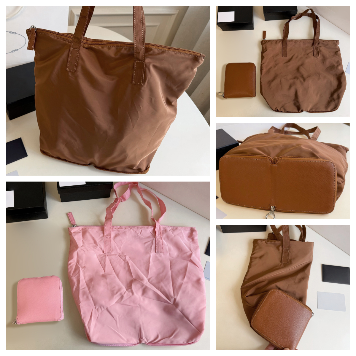 Foldable Nylon Tote bag Designer bag Women Large Capacity Lightweight Nylon Handbag Shopping bag Portable Travel Grocery bag Weekend bag Triangle Ny