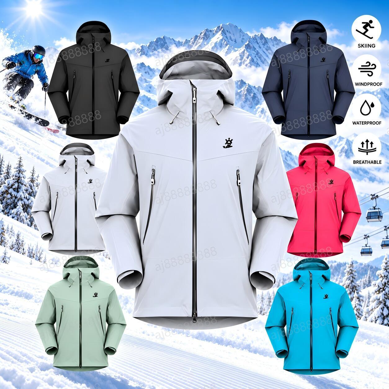 Kailasiy Men Waterproof Windproof Ski Jacket Hooded Winter Outdoor Snow Jacket Lightweight Breathable Skiing Coat