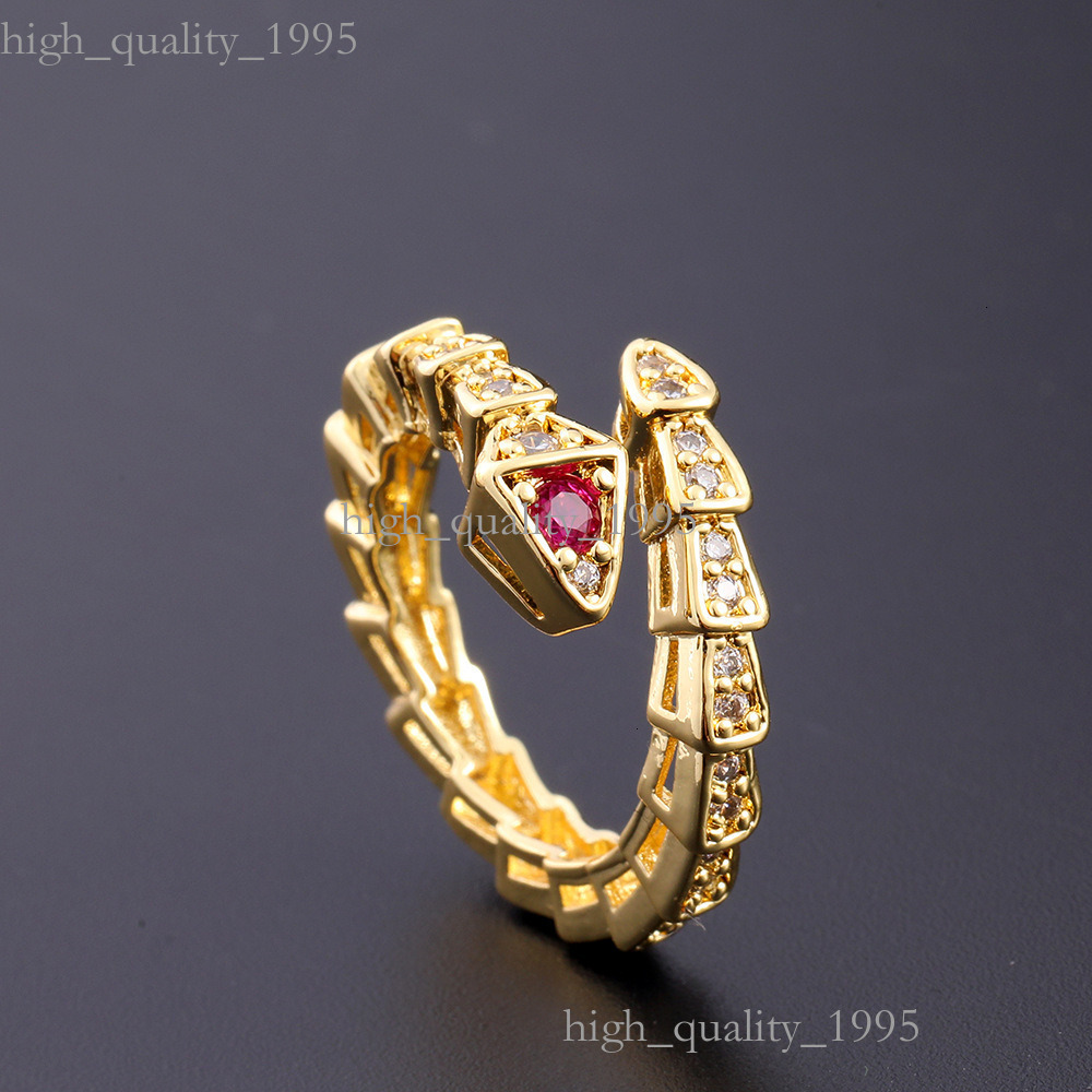 Designer bvlgaried Rings Exquisite Gold Plated Vintage Green Eyed Open Bvgarie Ring Jewelry High quality Luxury Niche bvl For Women fashion Sophisti