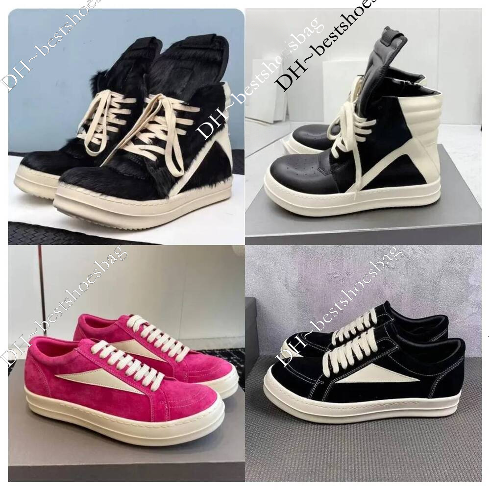 rick Trainers owenshoes Designer Sneakers Van Casual Shoes Geobasket Boots Sneaker TrainersGenuine Leather Runaway Vintage Low Top Canvas Suede