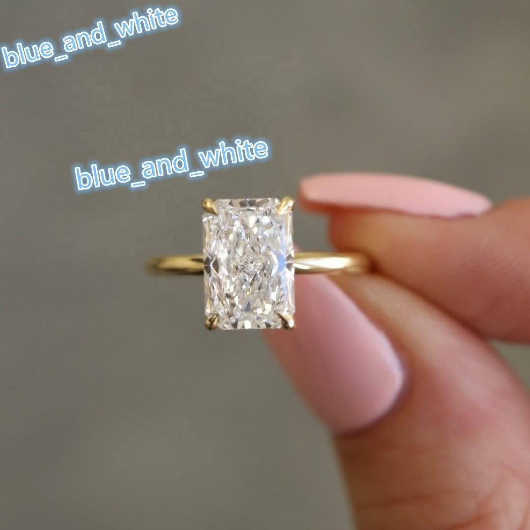 VVS1 Mossanite 18k Gold 2ct Round Radiant Oval Pear Cut Prong Set Solitary GRA Moissanite Engagement Ring