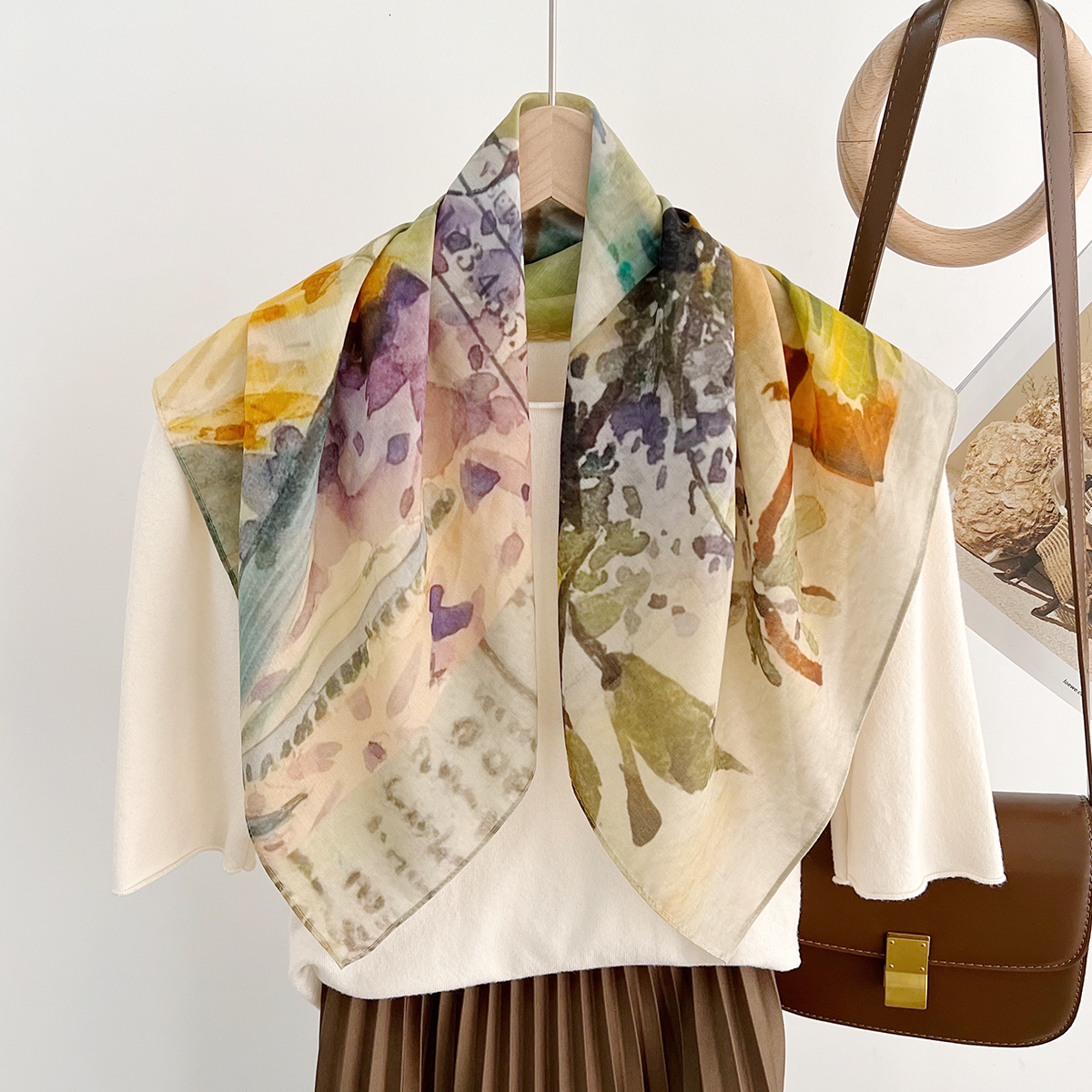 Artistic Fashion Blend Mulberry Silk Small Summer Versatile Multi-functional Decorative Hairband High-end Scarf