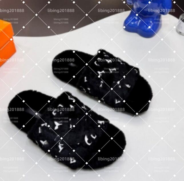 988 Designer Luxury Fur Slides Furry Slippers Mules Fall Winter Homewear Slide Women Footwear Paris Comfortable Fuzzy Flip Flop Fluffy Cotton Womens