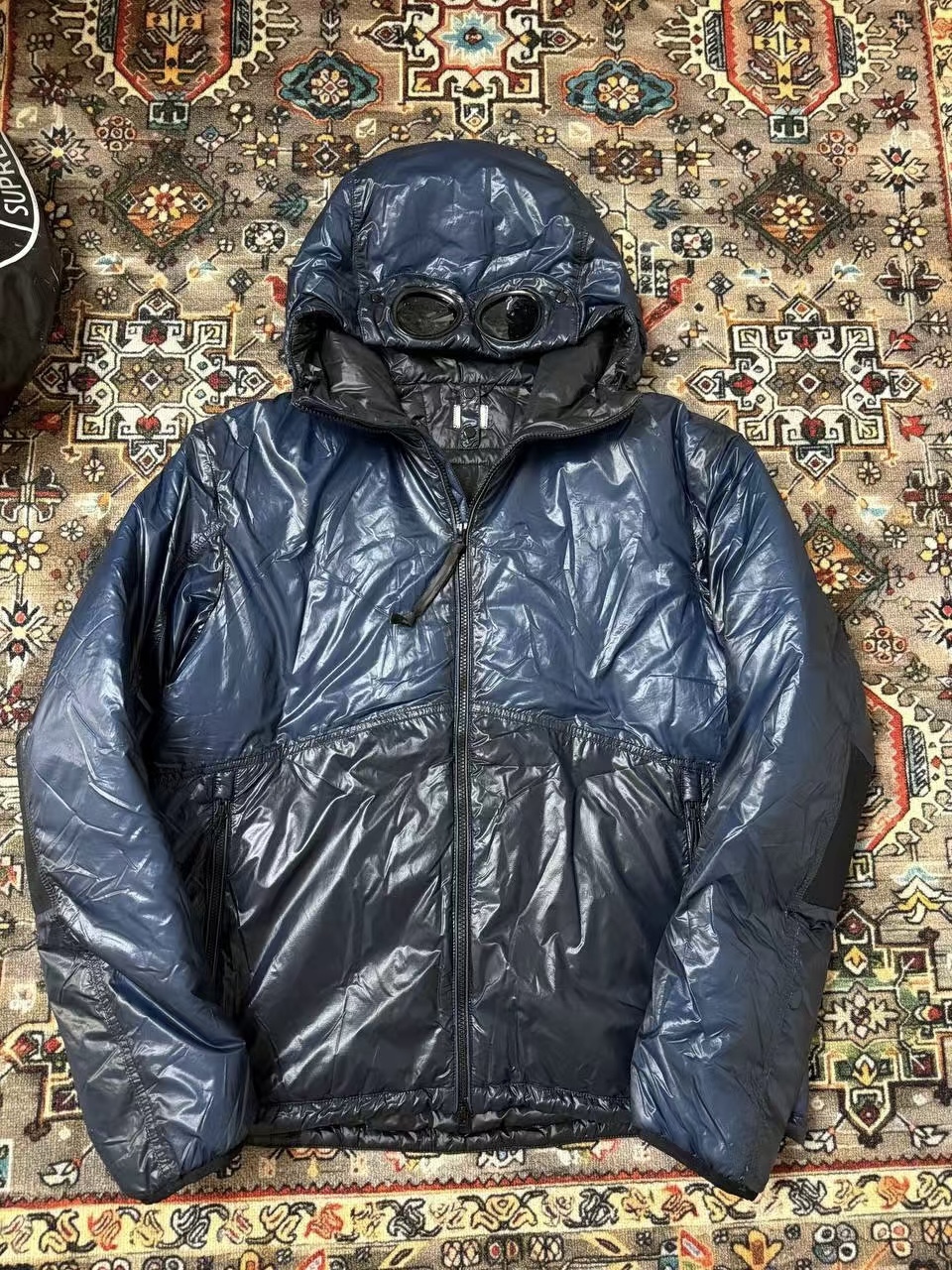 topstoney men goggle hooded thick jacket windproof waterproof full zip winter warm coat 4 colors fluorescent green blue red black S M L XL for outdo