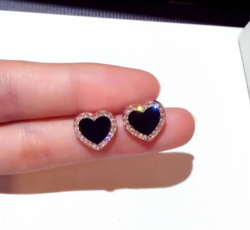 Mini Flat Stud Earring 925 Sterling Silver Heart Cubic Zirconia Earrings Women 18K Rose Gold Shining Crystal Ear Rings Jewelry For Party Geometric S