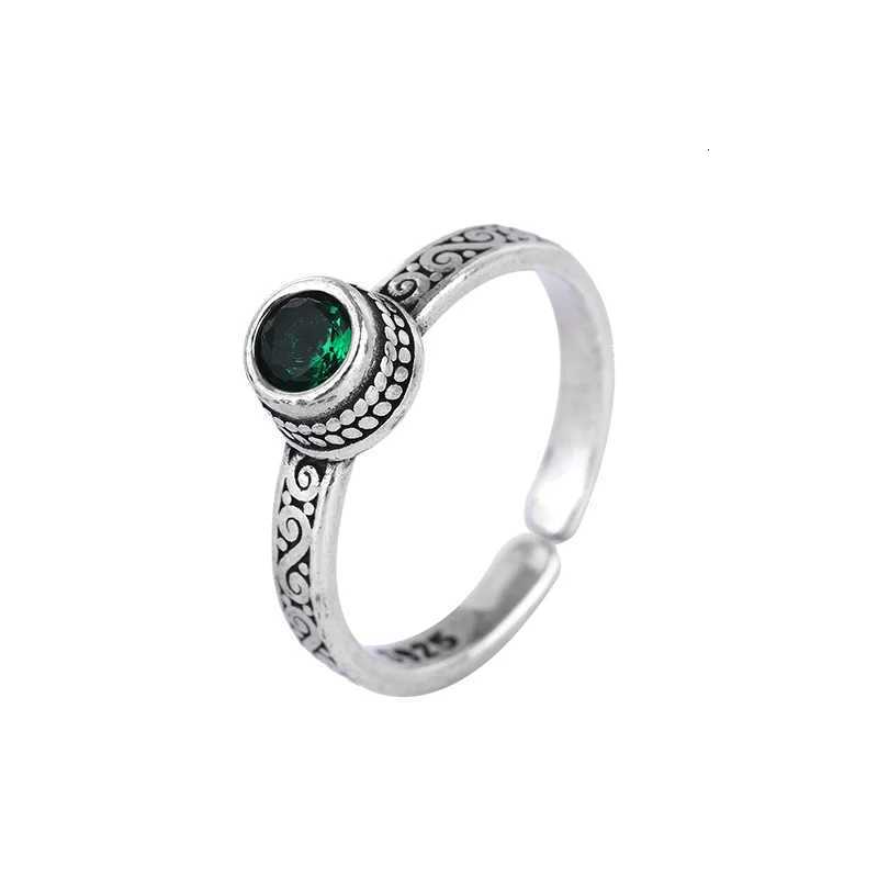 Silver Band Rings 925 Sterling Green Zircon Rings For Women Wedding Engagement Female Vintage Luxury Jewelry Accessories Jewellery N260924