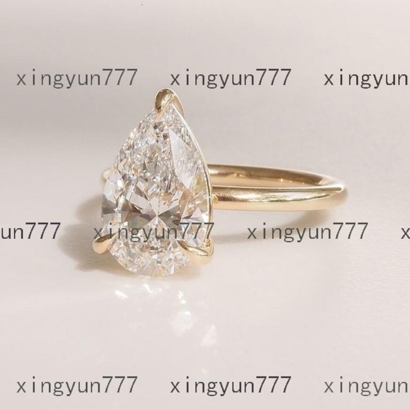14k 18k Solid Gold Lab Grown Diamond Engagement Ring Men Women IGI Certified 2ct 3ct Vvs Pear Cut Classic Verdia Custom
