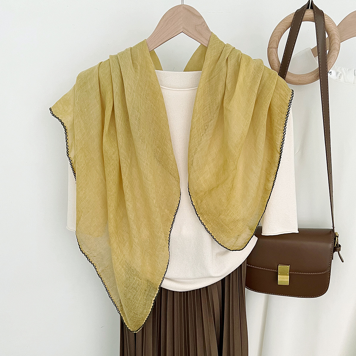 Spring Summer New Solid Color Cotton Linen Feel Women Korean Version Versatile Fashion Scarf Multifunctional Outerwear Shawl
