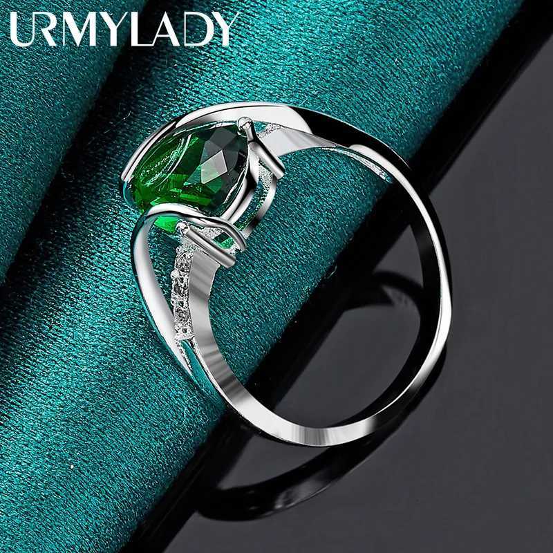 Sterling Band Rings URMYLADY 925 Silver Water Drop Turquoise 7-10# Ring For Women Wedding Charm Engagement Fashion Jewelry N260924