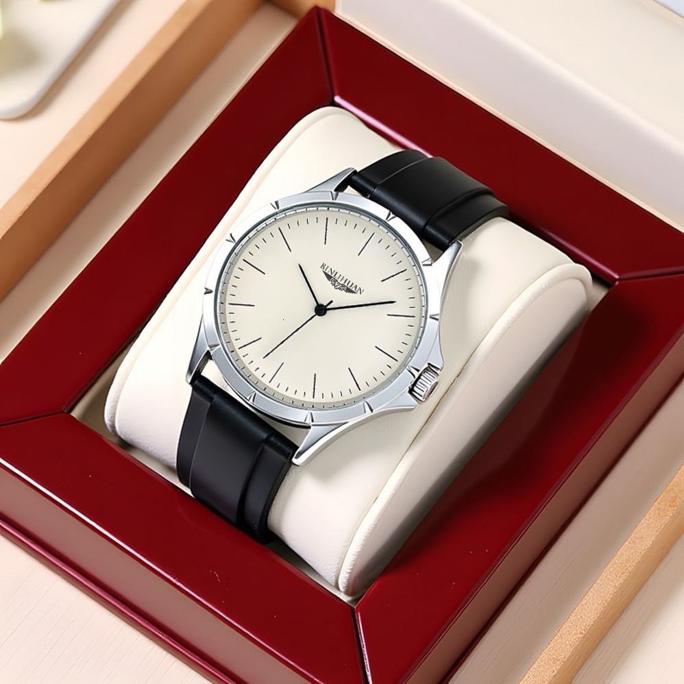 Women Ladies Wrist Watch Foreign Trade New Hot-Selling Fashion Men's Watch Leather Strap Waterproof Quartz Wristwatch Quartz Wholesale Dropship