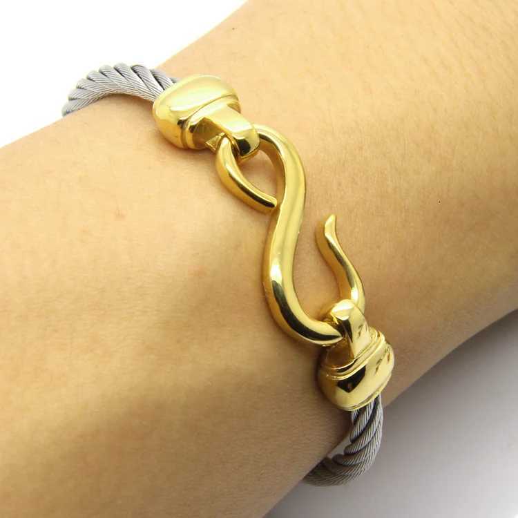 Bracelet Bangle Two-Color Titanium Steel Hooks Fashion Jewelry Infinity Charm Bracelets Bangles For Wen N260924