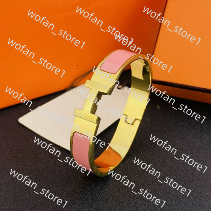 Designer Light Luxury Classic Buckle Enamel Wide H Letter Clasp Available In Multiple Colors Everyday Versatile Couple Style Bracelet 70F