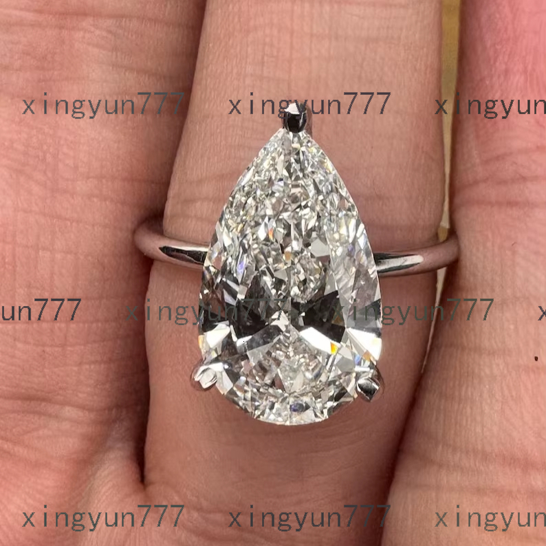 Moissanite Pear Cut Diamond Engagement Signet Ring For Women's original 925 Silver Fine Bridal Proposal Gift For Partner