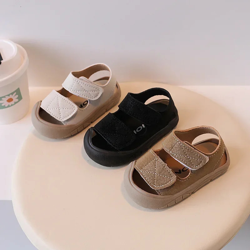 Simple Women's Baby Shoes Anti-collision Soft Bottom Sandals For Boys Ages 1-3 Learning To Walk Beach Shoes 260923