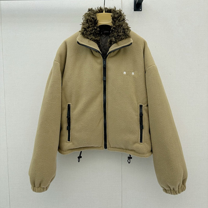 Brand Fleece Fur Coat Designer Women Zipper Up Long Sleeve Short Jackets Winter Birthday Xmas Daily Warm Outwear