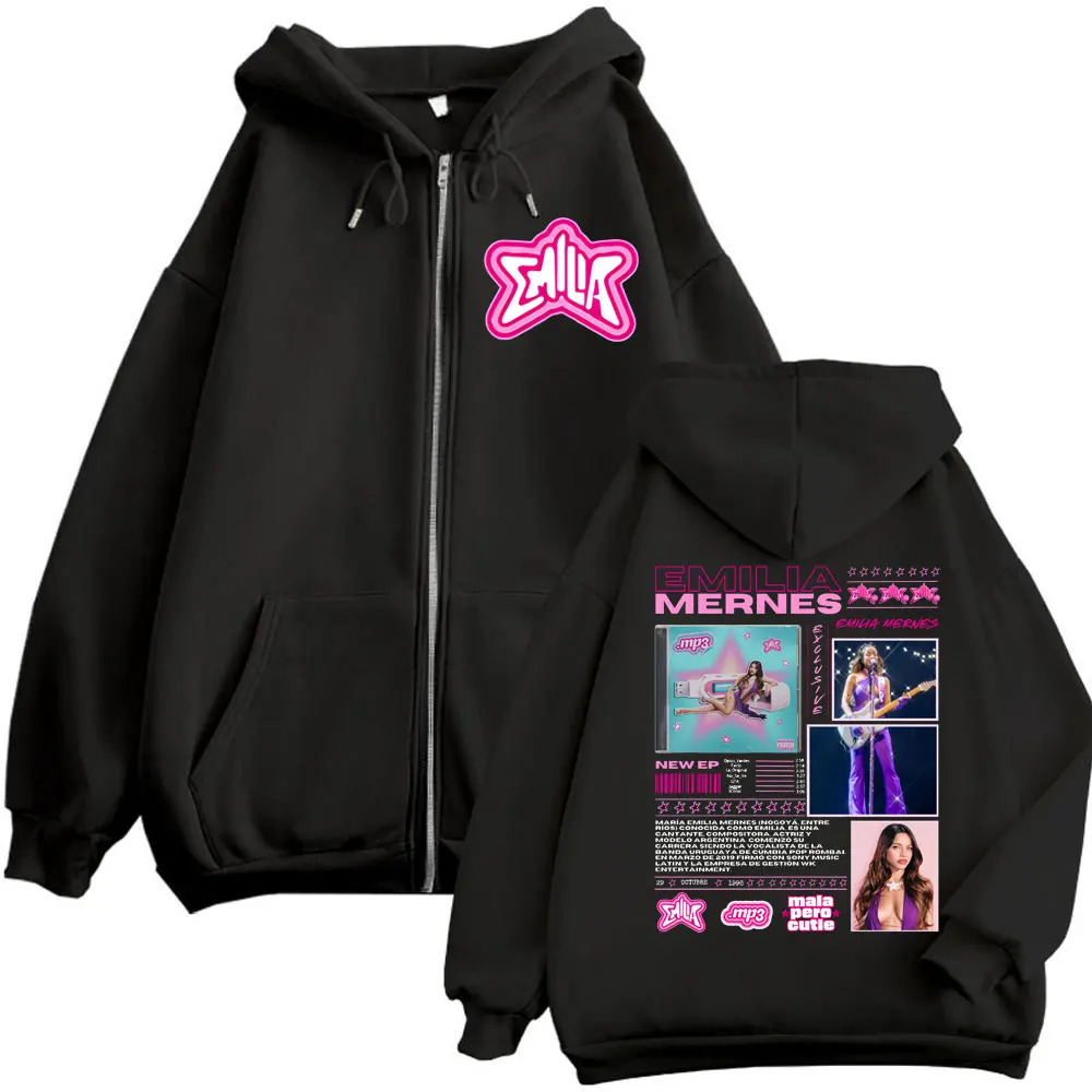 Emilia Mernes MP3 Album Merch Zipper Hoodie Men Women Clothing Fashion Y2k Zip Up Sweatshirt Harajuku Aesthetic Jacket Pullovers 260922