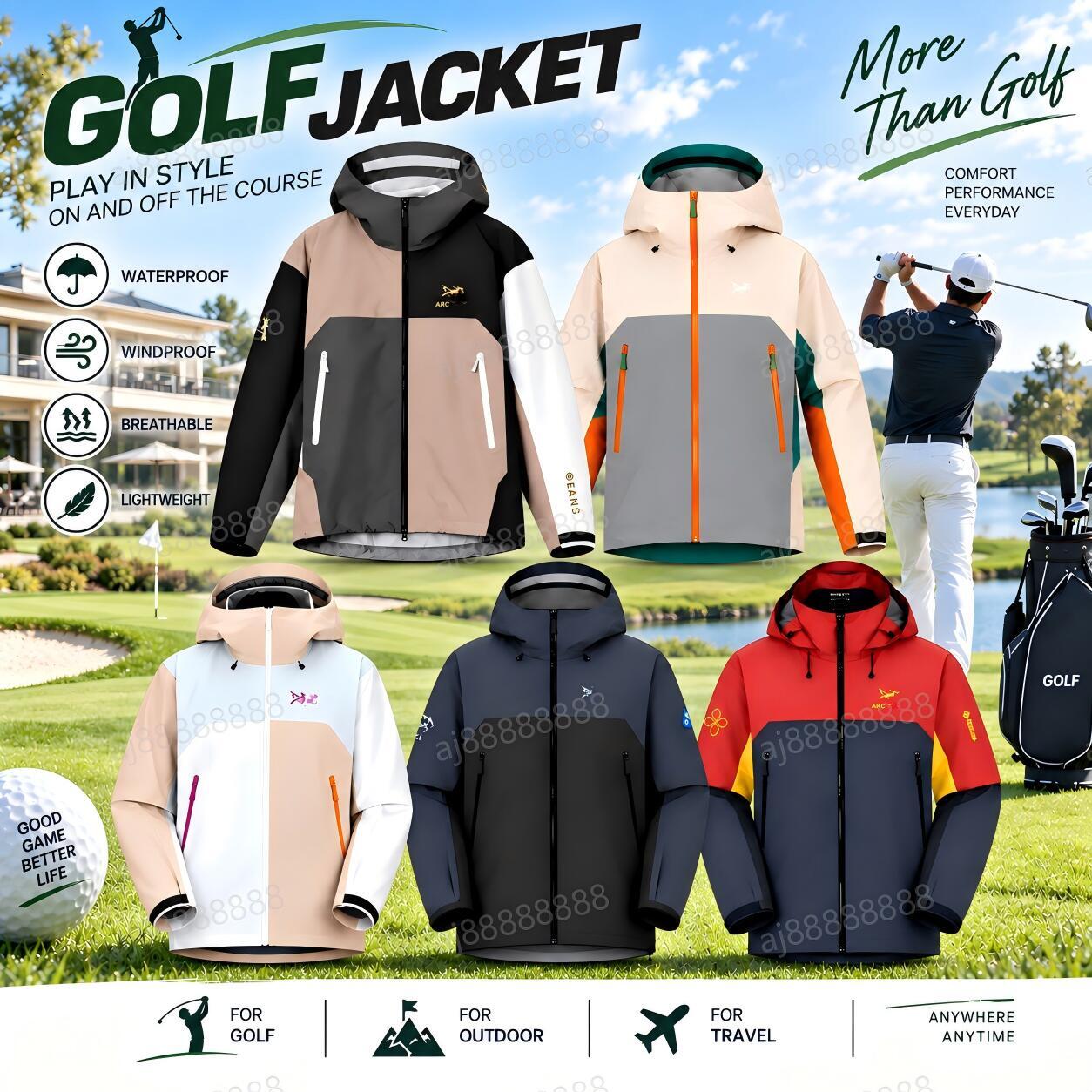 Arcteryxilly hommes femmes veste de Golf coupe-vent imperméable léger fermeture éclair complète vêtements de sport de Golf en plein air vêtements