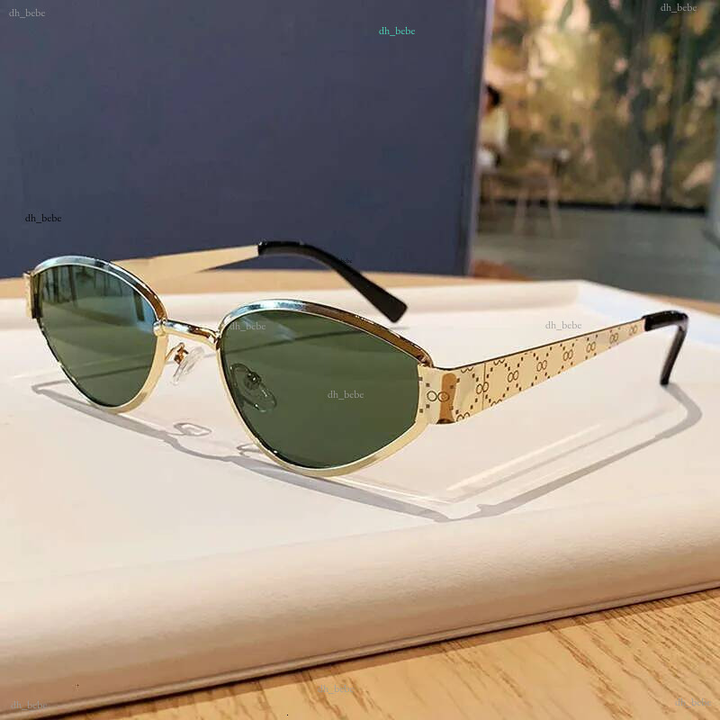 High Grade Designer New Metal Cat Eye Fashion UV Protection Ins Internet Celebrity Light Luxury Brand Sunglasses For Women
