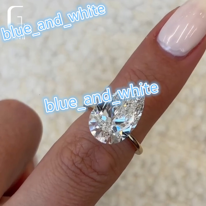 14k 18k Custom Engagement Ring 5ct Pear Cut Lab Grown Diamond IGI Certified DEF Custom Diamond Ring Wedding Rings Fine Jewelry