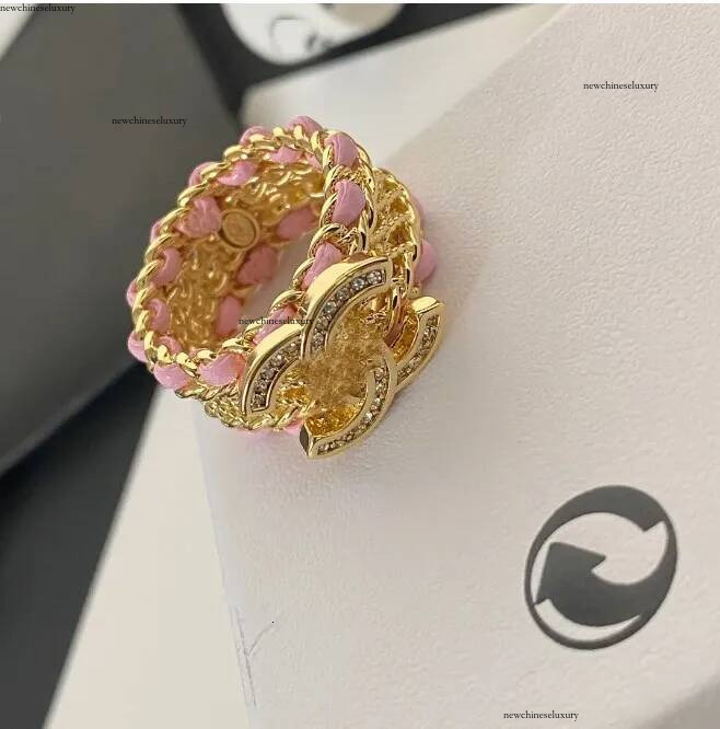 Designer cc Marque De Luxe Lettres Plaqué Or En Laiton Cuivre Bande Ouverte Anneaux De Mode Bague En Cristal Pour Les Femmes Bijoux De Mariage Ch