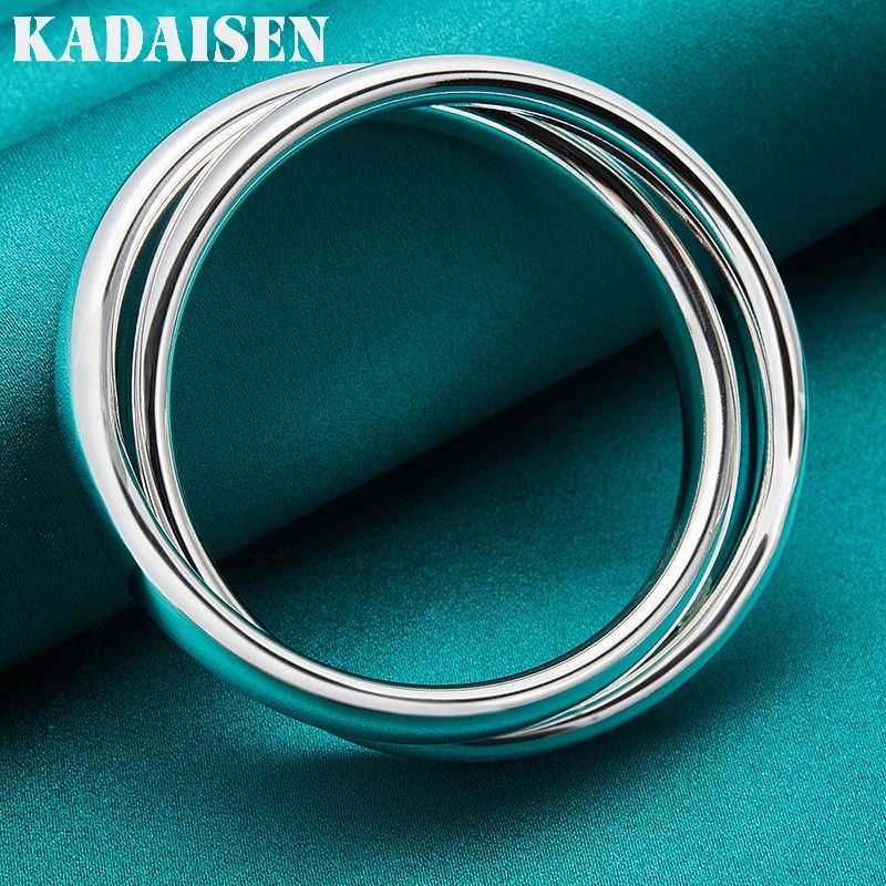 925 Sterling Sier Double Bangle Round Ring Bangles Bracelet For Wen Charm Wedding Engagement Fashion Jewelry N260924