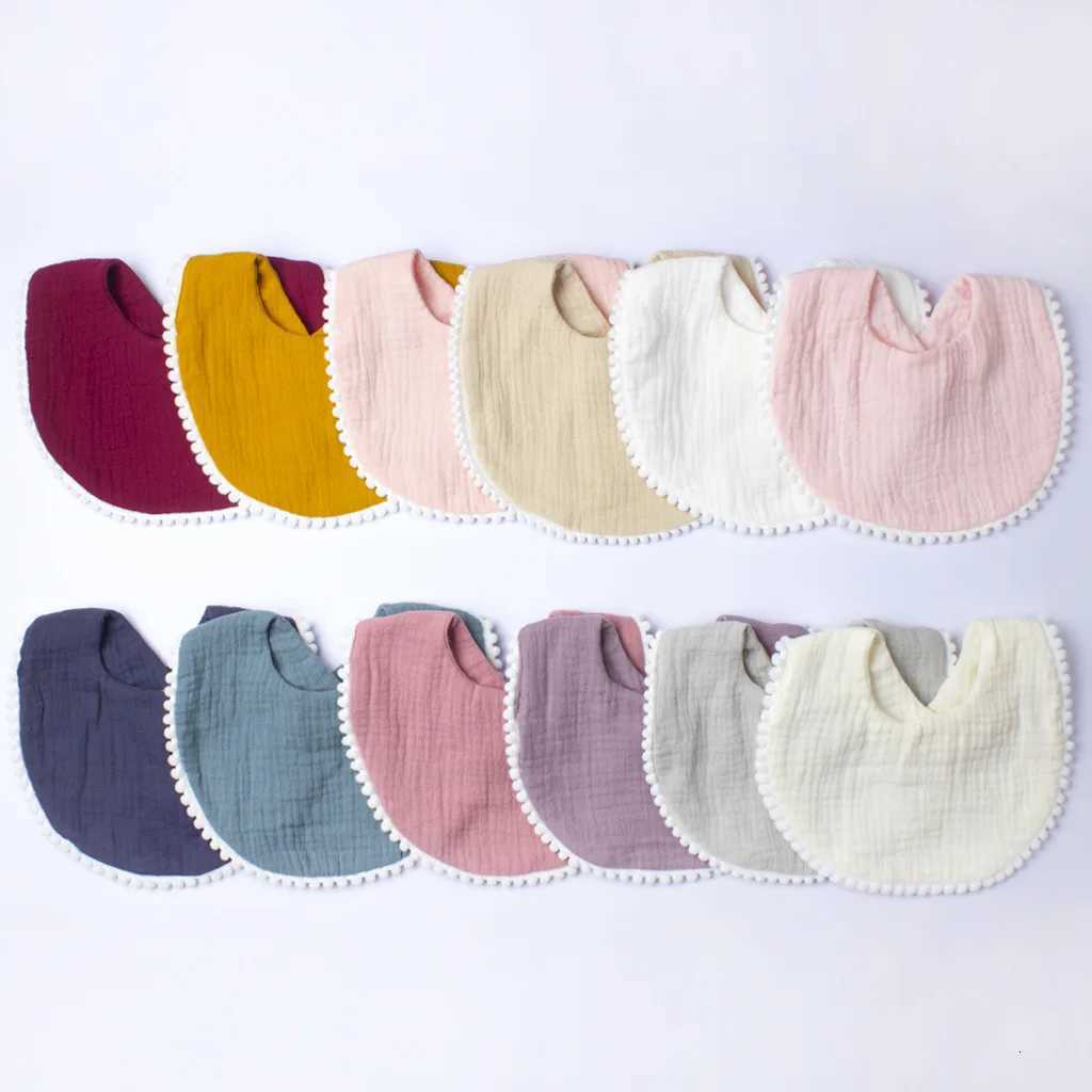 Cotton Bibs Burp Cloths Muslin Baby Bibs Waterproof Burp Cloths Newborn Sva Towel Solid Color Babies Accessories Baby Feeding Bib ItemsW260923
