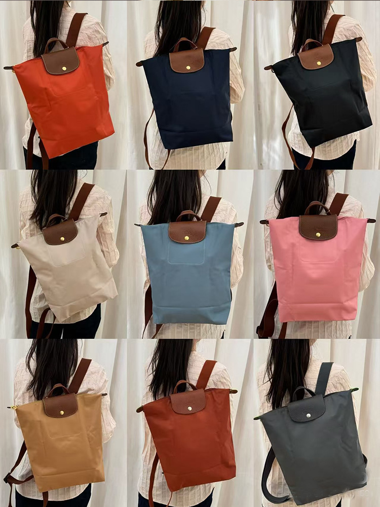 Designer Longer Chambag backpack Waterproof Beach Women Nylon backpack Classic Flap Snap Button Top longlies champs backpack longliess champlys back