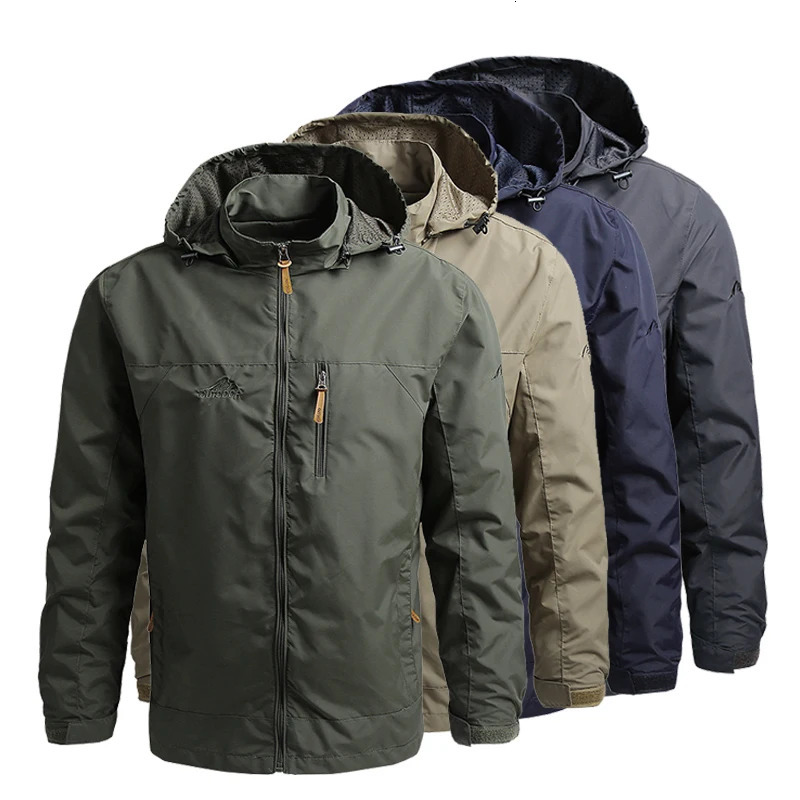 Windbreaker Men Tactical Jacket Waterproof Outdoor Hooded Coat Sports Military European Size S5XL Field Climbing Thin Outwear 260924