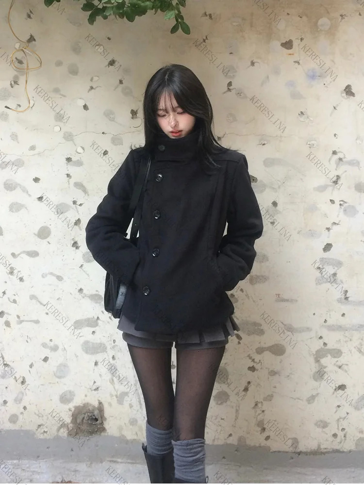 Street Autumn/Winter Solid Color Women's Turtleneck Coat Y2K Hip-Hop Retro Harajuku Cute Casual Fashion Versatile Women Tops 260923