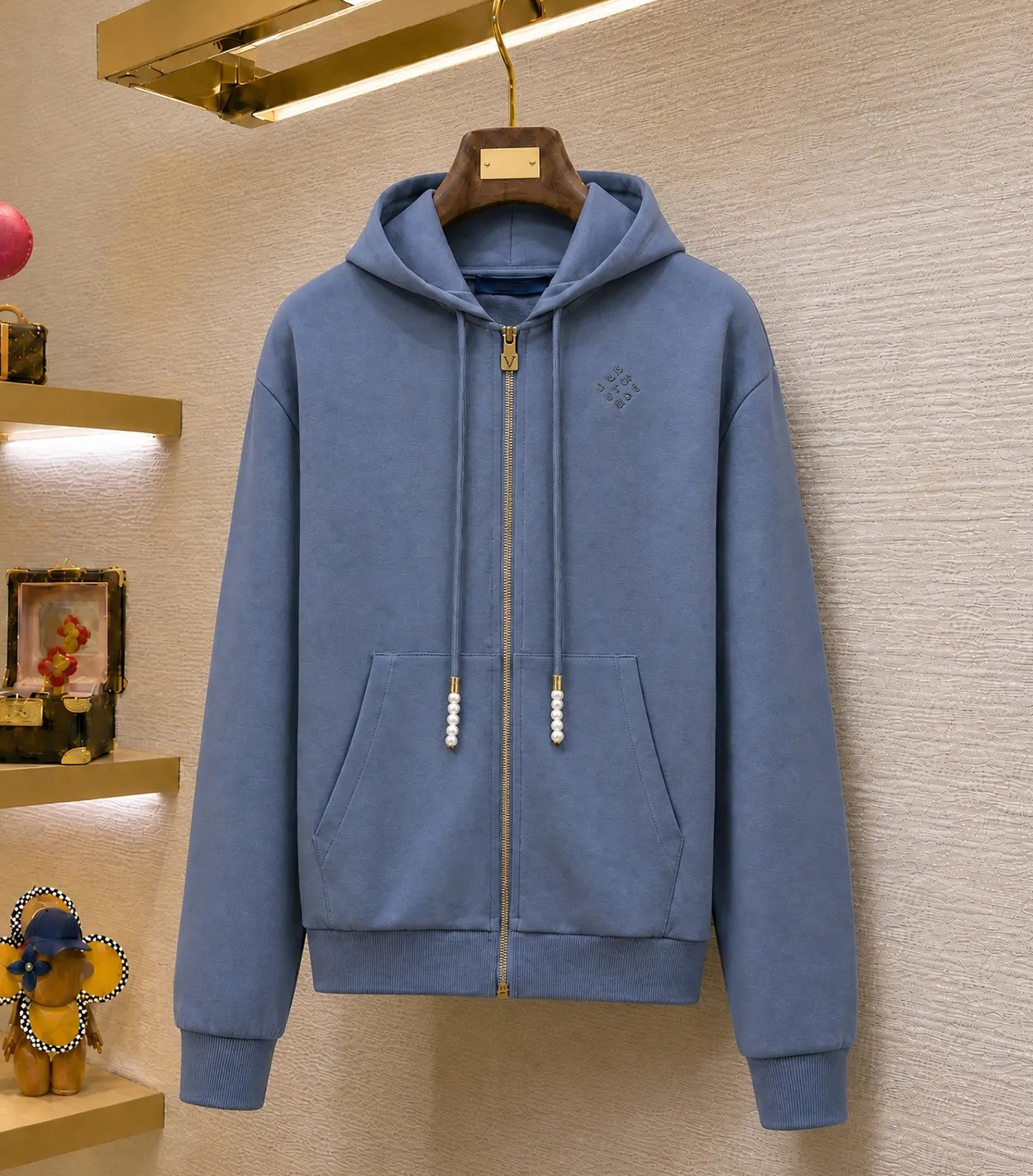Jacket mens hoodie coat Designer brand winter high quality men's embroidered logos pearl zippers knitted fashionable hoodies jackets coat