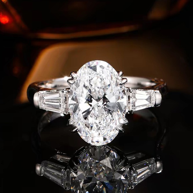 Choucong Sparkling Top Sell Wedding Rings Luxury Jewelry 925 Sterling Silver Waterproof Oval Cut White G Color High Carbon Diamond Elegant Party Wom
