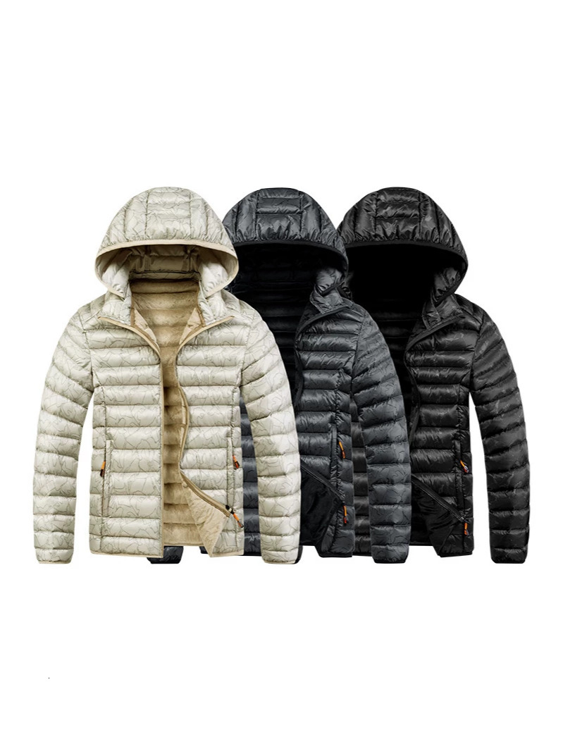 Men Plum Patterned Quilted Jacket Lightweight Warm Down Filled Cotton Coat Solid Color Detachable Hem Plus Size Outerwear For Daily Hiking Travel Co