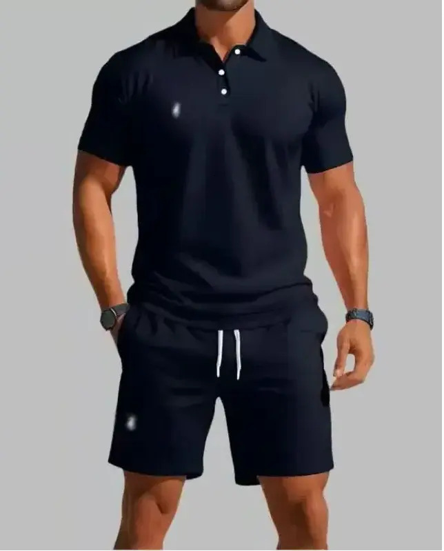 Men Tracksuit swear set Designer Polo Men's Embroidered Two Piece Set Summer High Quality Versatile Trendy Shirt Shorts Casual Outfit Mens Trac