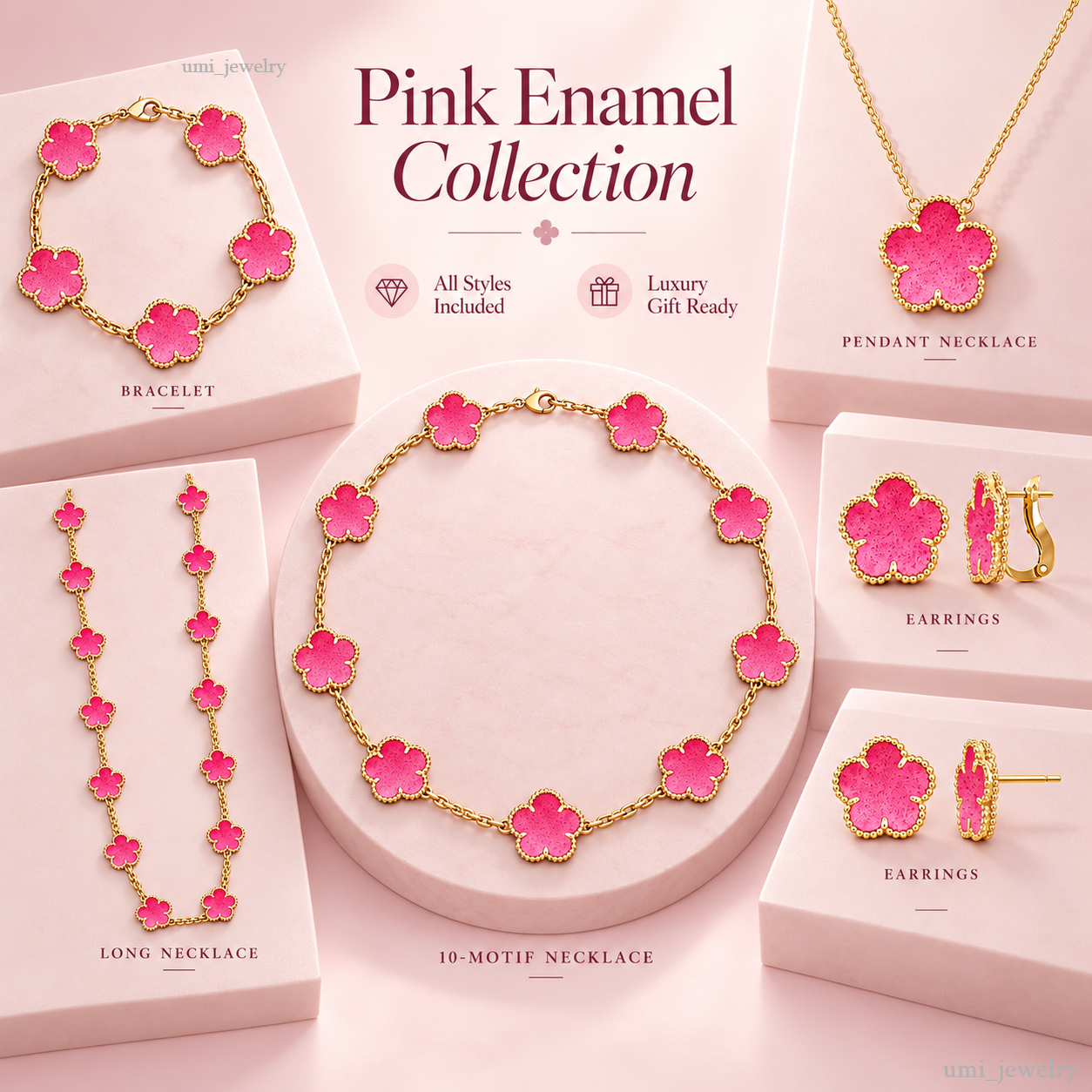 luxury jewelry gold earrings jewlery sets designer for women bracelet designer Vintage strawberry pink jewelry New Arrival silver clover necklace fl