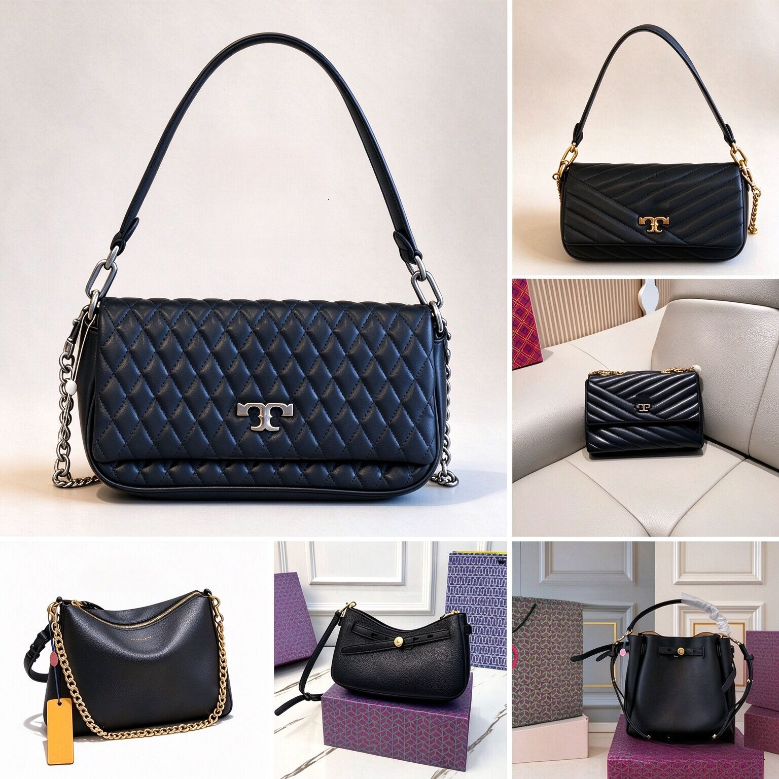Designer Shoulder bag Fashion KiraBag Genuine Leather Quilted Chain Bag Luxury RomyBag 2026 New Women Chic Small Square Handbag Wallets