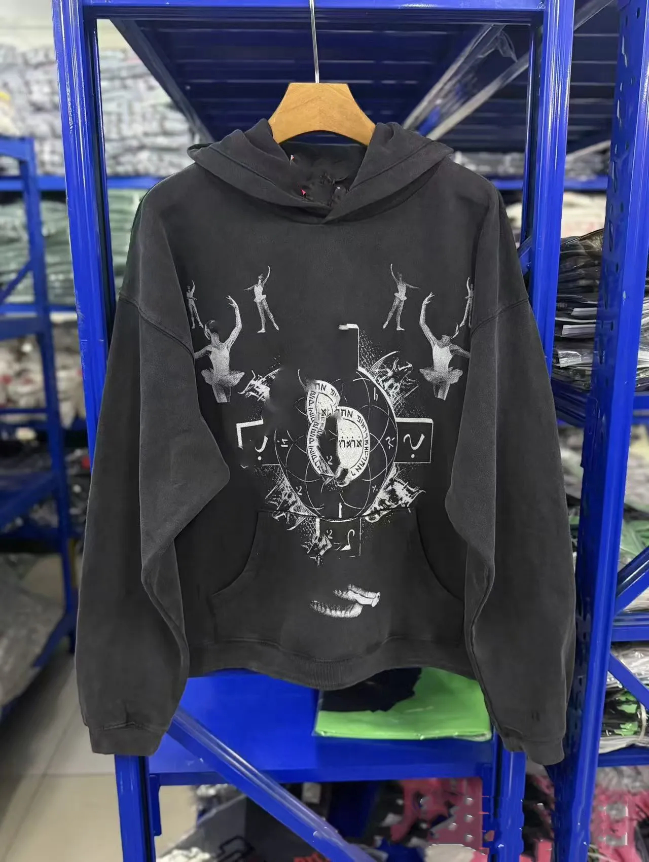 Sweats à capuche Paly Sweat-shirt imprimé à col rond boisé pour hommes Sweats à capuche en détresse Sweatshirts troués Designer Sweat à capuche S