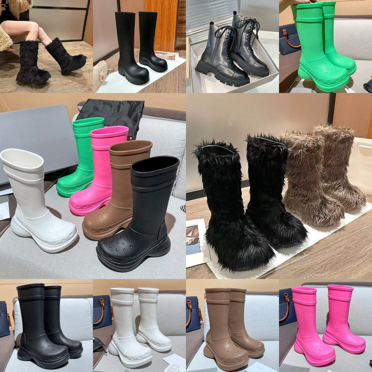 Designer Rain Boots Lace-Up best Quality Men Women Real Leather Half Classic Style Shoes Winter booties Fall Snow Boots Canvas Ankle Boot topss