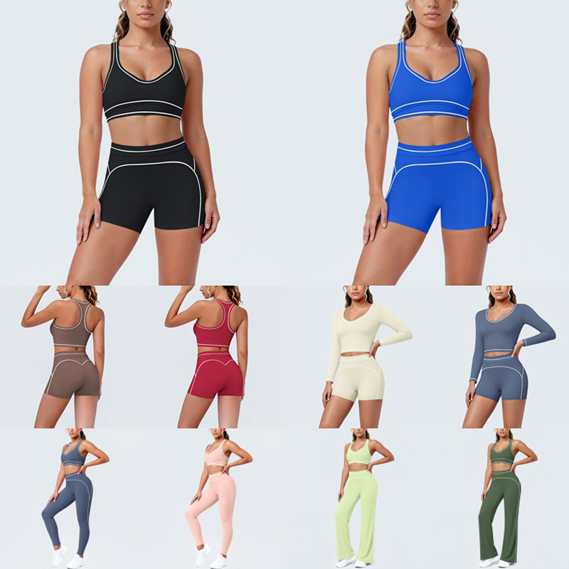 Women's yoga bra hot selling, high-quality fitness, sports, cycling, running, long sleeved vest, tight pants, flared pants, sports suit