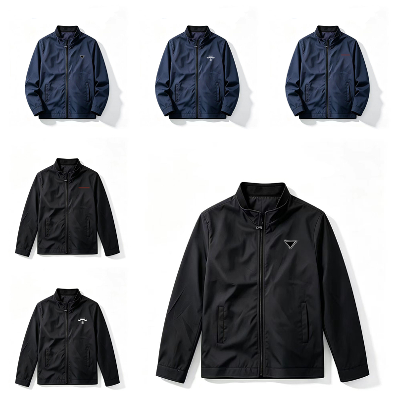 Designer Mens Jackets TrianglesJackets Zip Stand Collar Jacket Milano Coats Adult Spring Work Itlay Autumn Thin Casual Zippers Coats Hiking Official