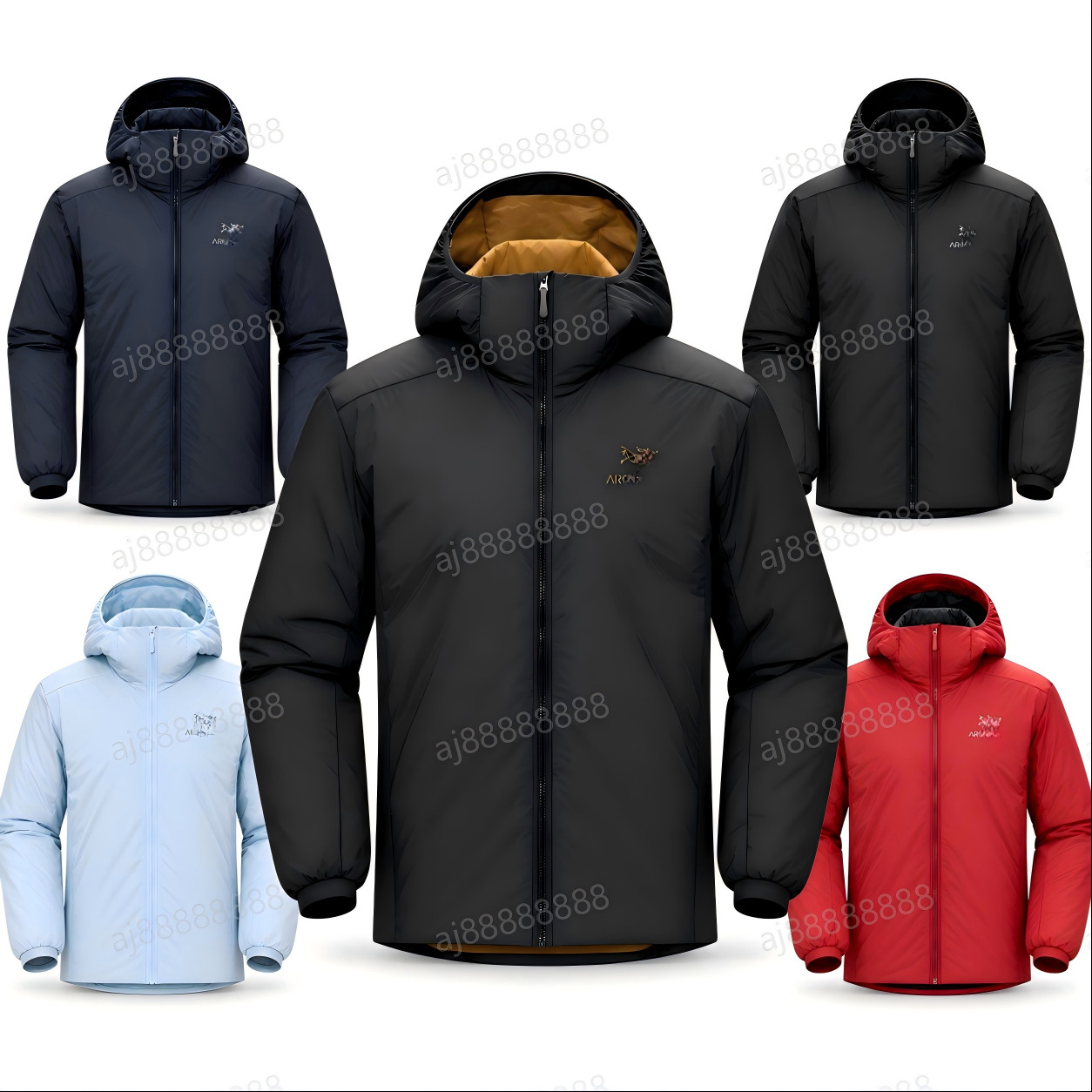 Arcteryxilly Unisex Hooded Insulated Outdoor Jacket Lightweight Warm Windproof Full Zip Hiking Camping Winter Coat