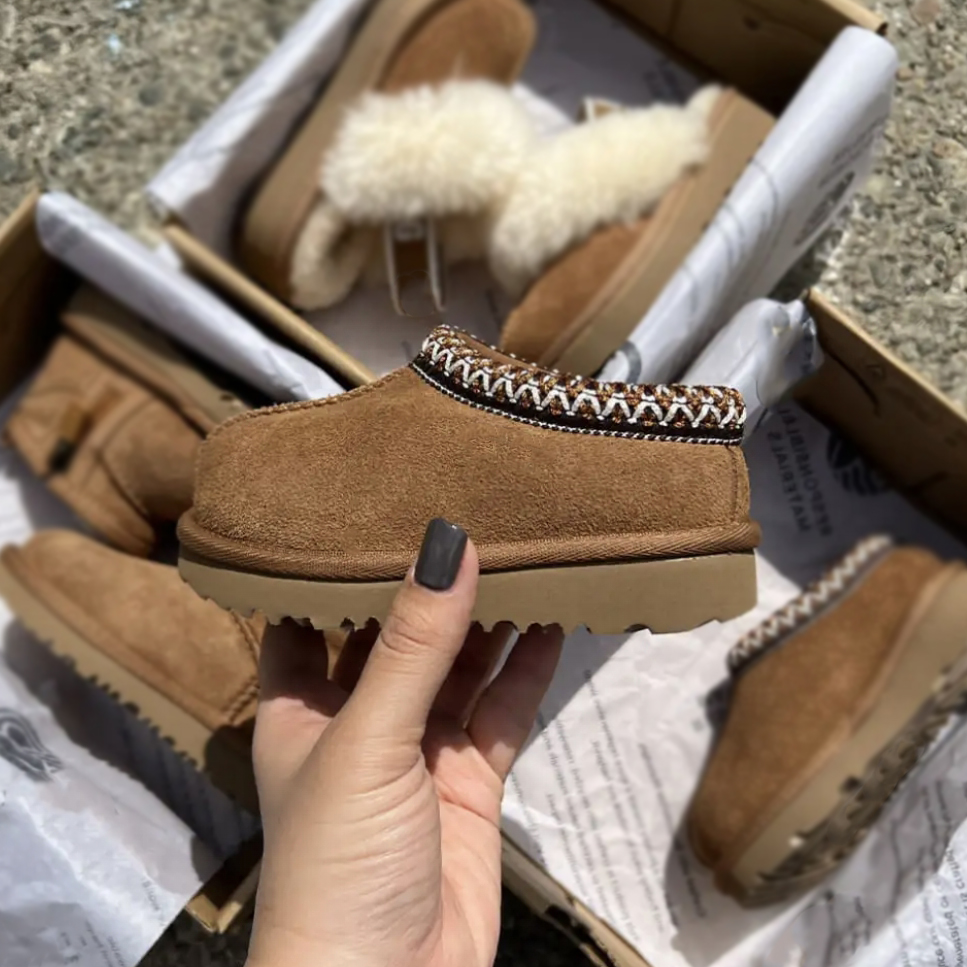 Designer Kids Toddler Tasman II Slippers Tazz Baby Shoes Chestnut Fur Slides Sheepskin Shearling Classic Ultra Mini Boot Winter Mules Slip on Wool S