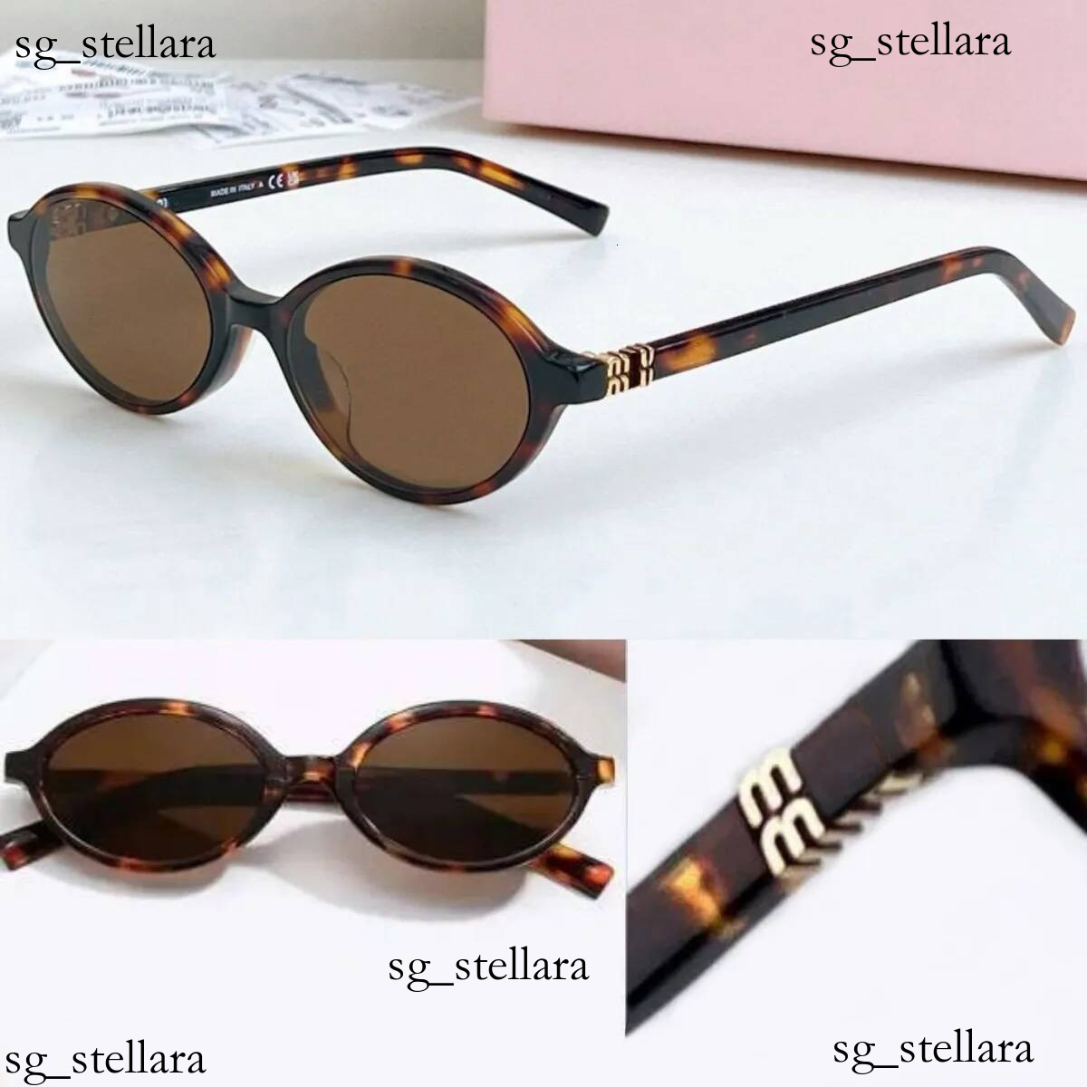 Designer Sunglasses For Women Men Small Oval Frame 04ZS UV400 Lightweight Tortoise Glasses Thin Acetate Gold Brown Pink Lenses Hot